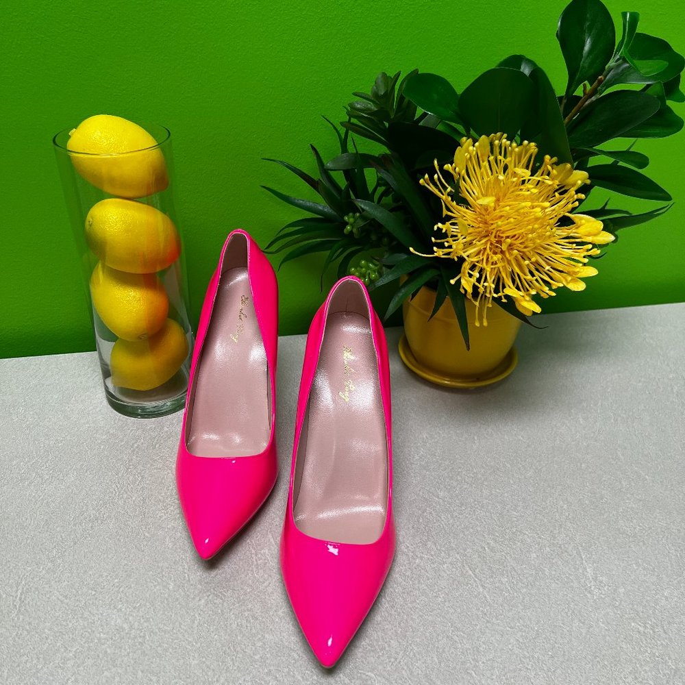 Elisabet Tang Women Pumps, Pointed Toe High Heel Party Stiletto Hot Pink Size 9